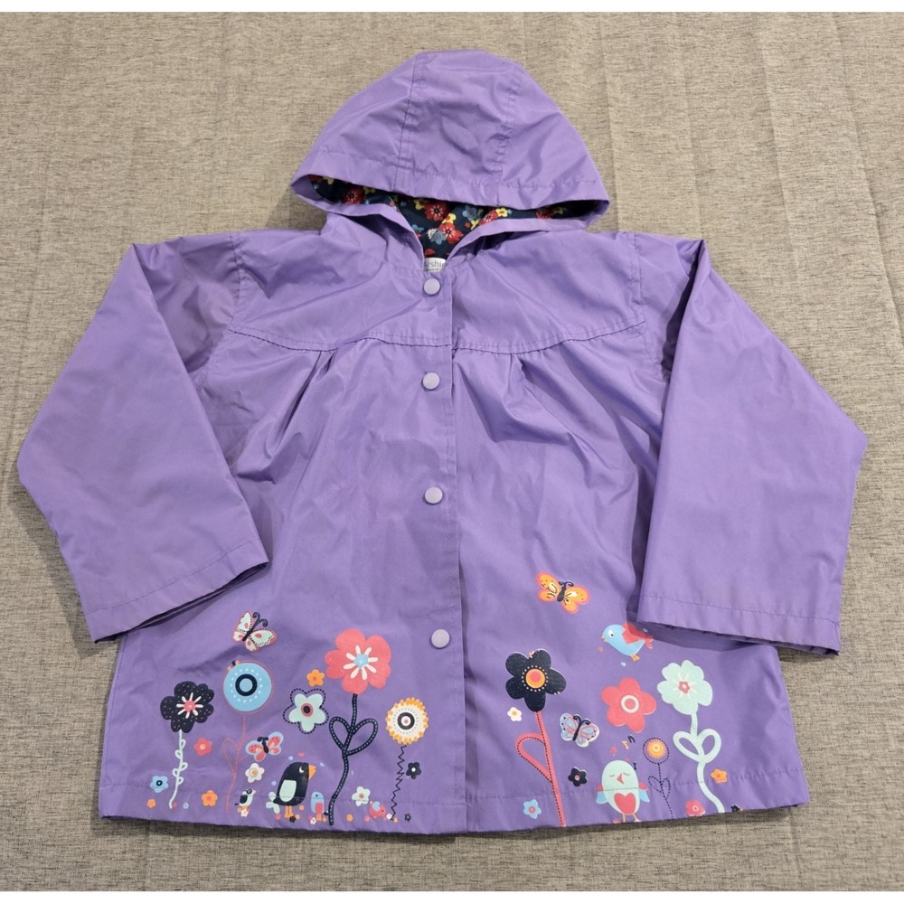 Arshiner  Girls Lined Snap Close Raincoat with Hood Waterproof Size‎ 6